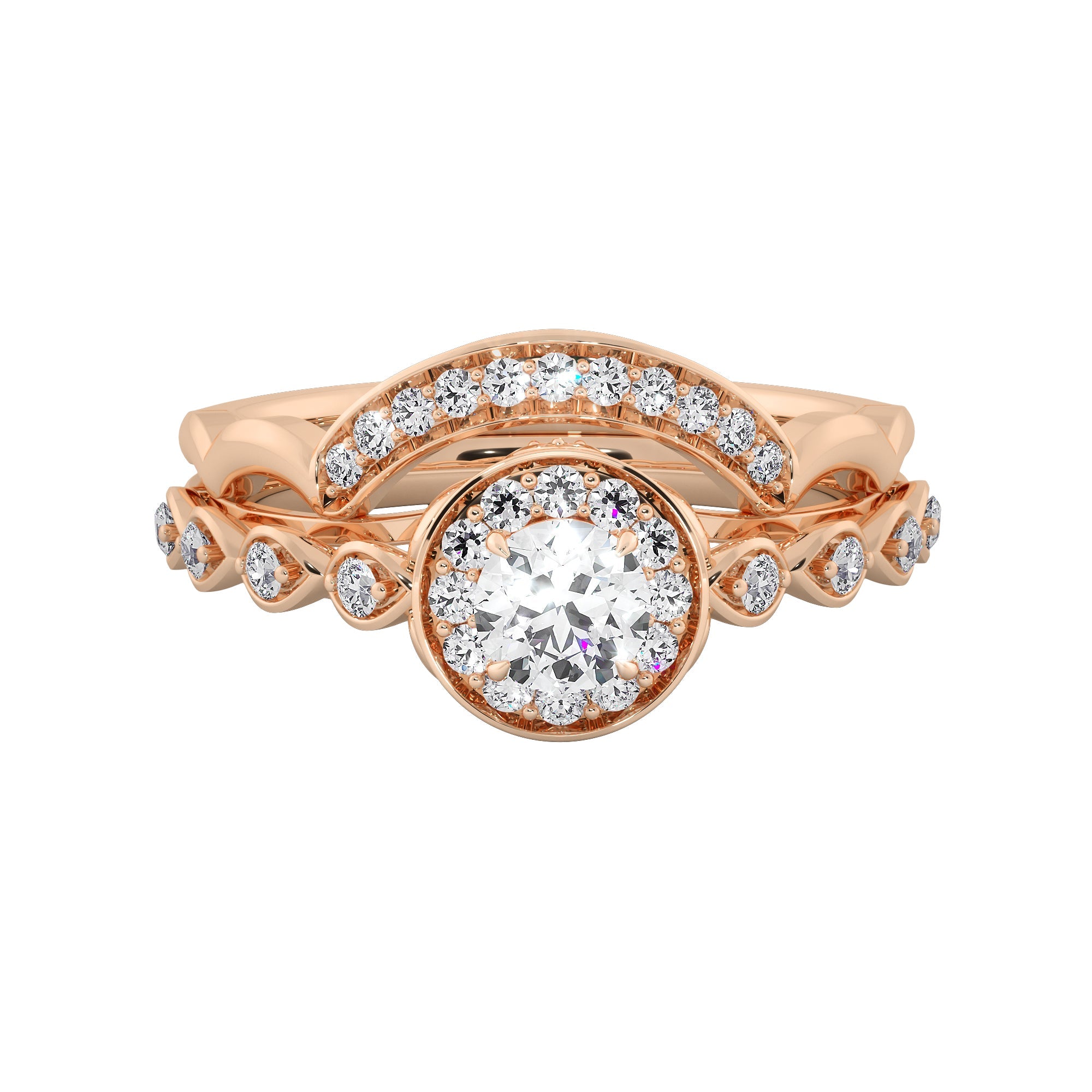 Diamond Engagement Ring with Curve Band