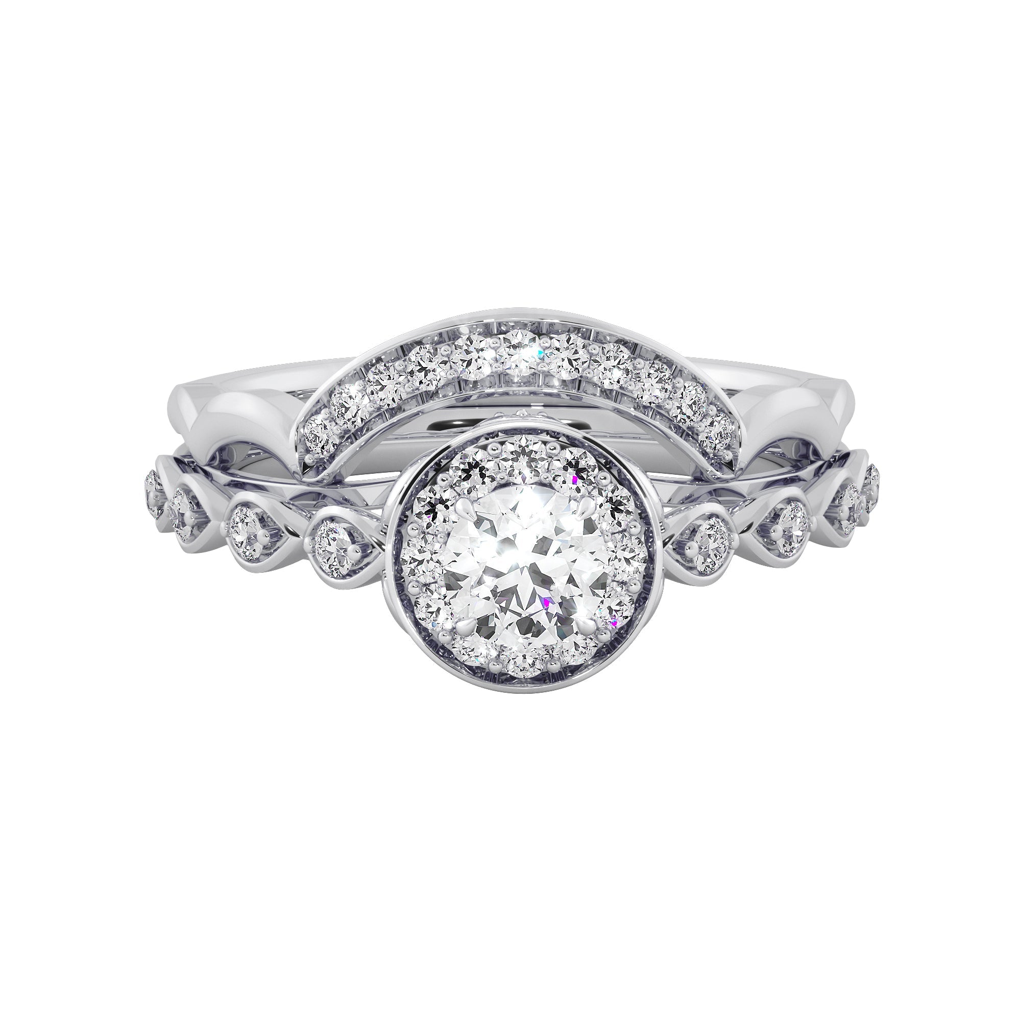 Diamond Engagement Ring with Curve Band