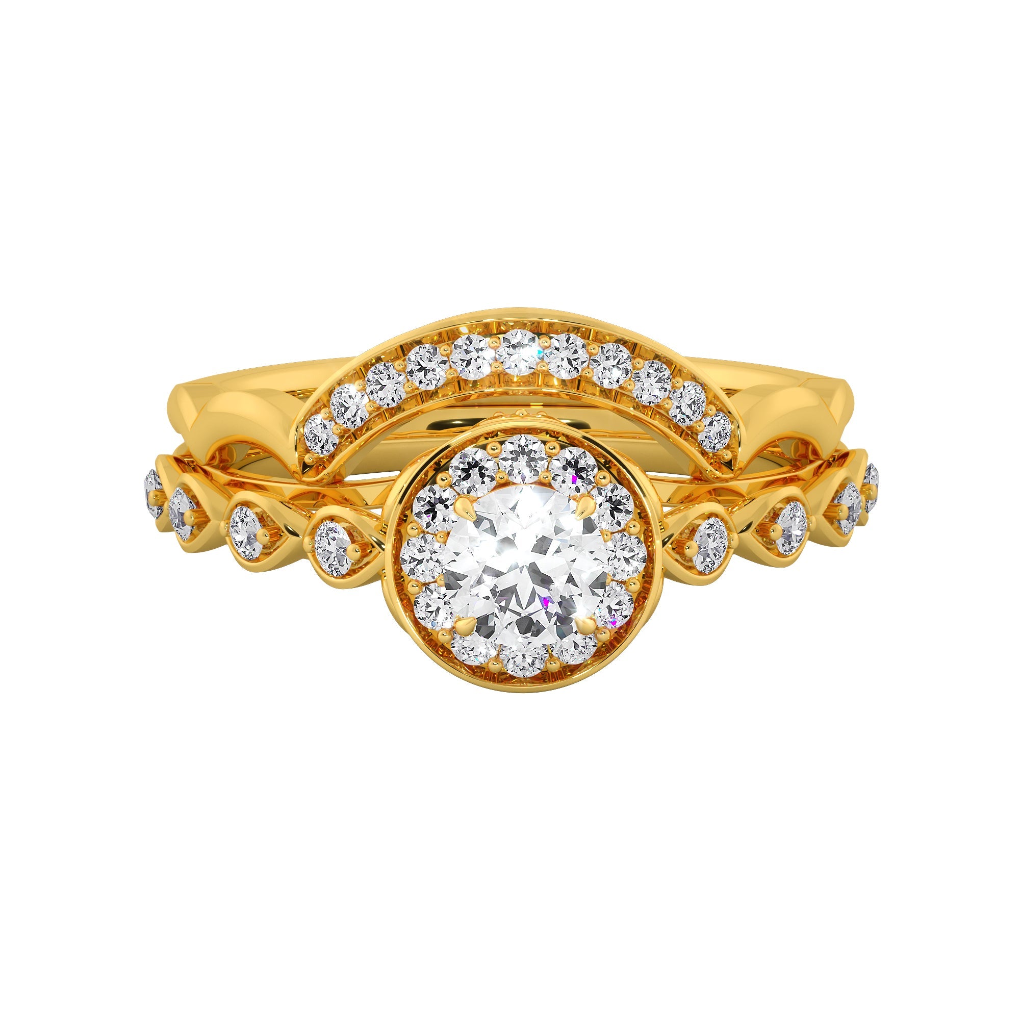 Diamond Engagement Ring with Curve Band