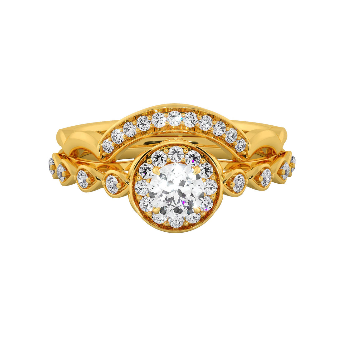 Diamond Engagement Ring with Curve Band