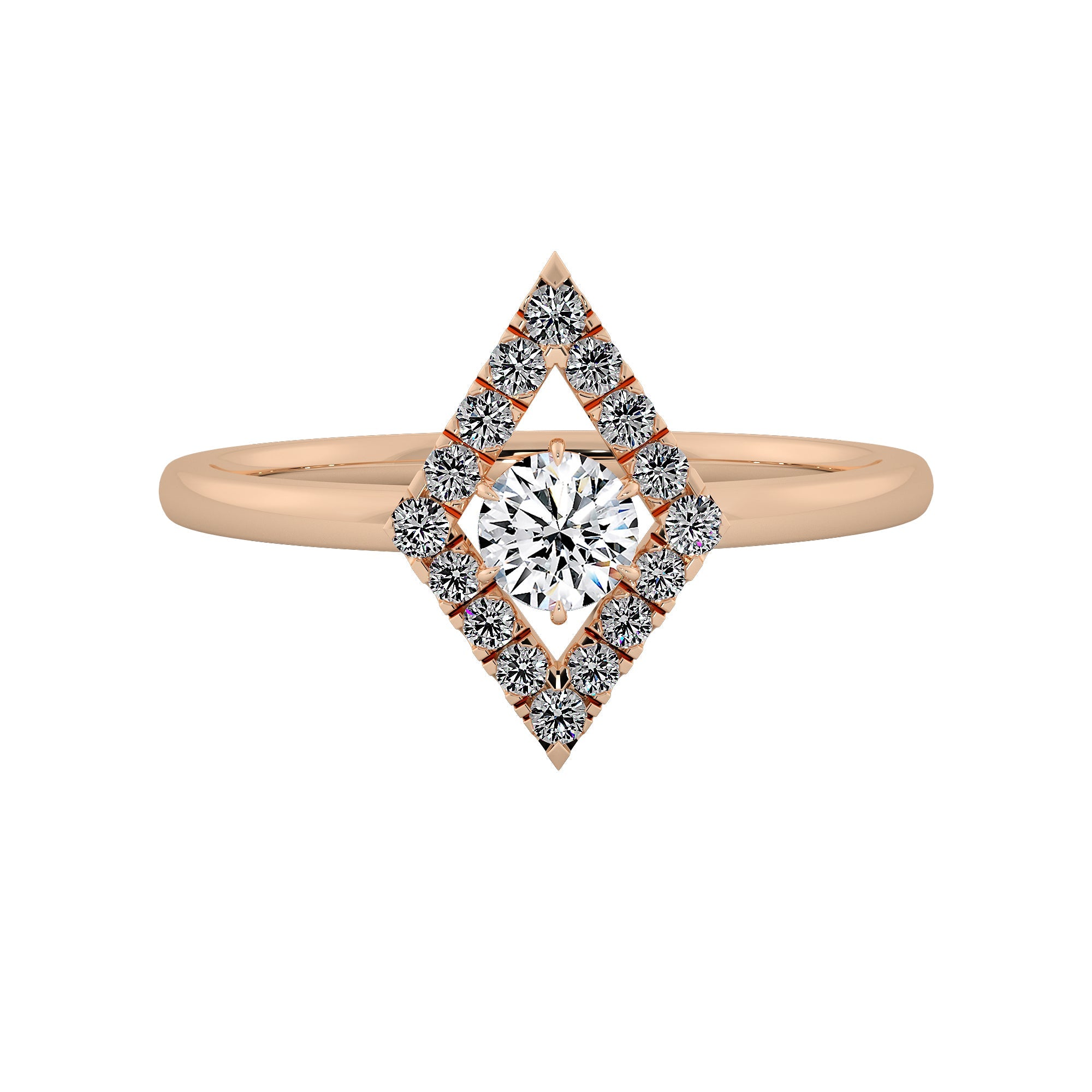 Lab Grown Diamond wide Halo Engagement Ring