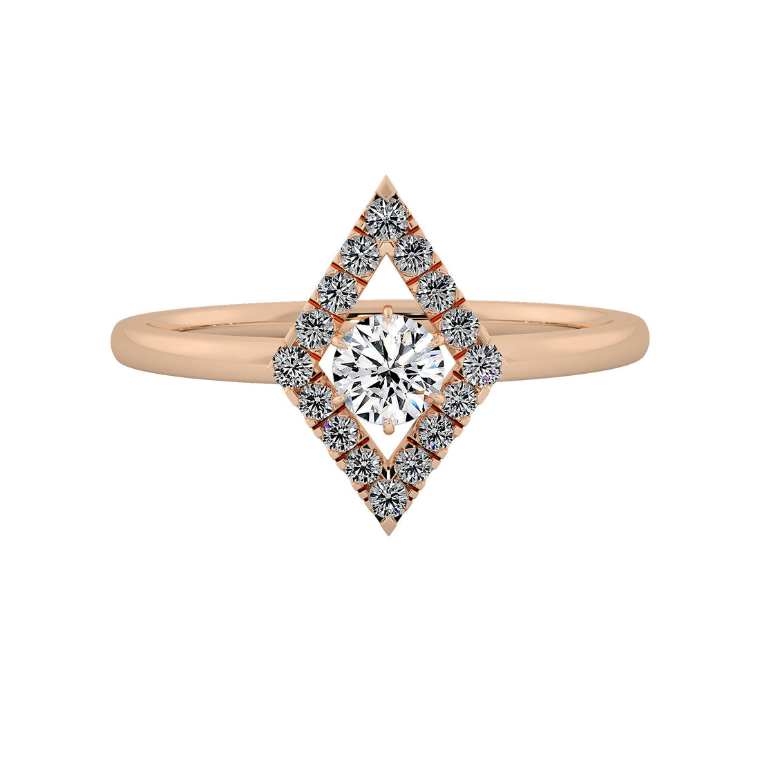 Lab Grown Diamond wide Halo Engagement Ring