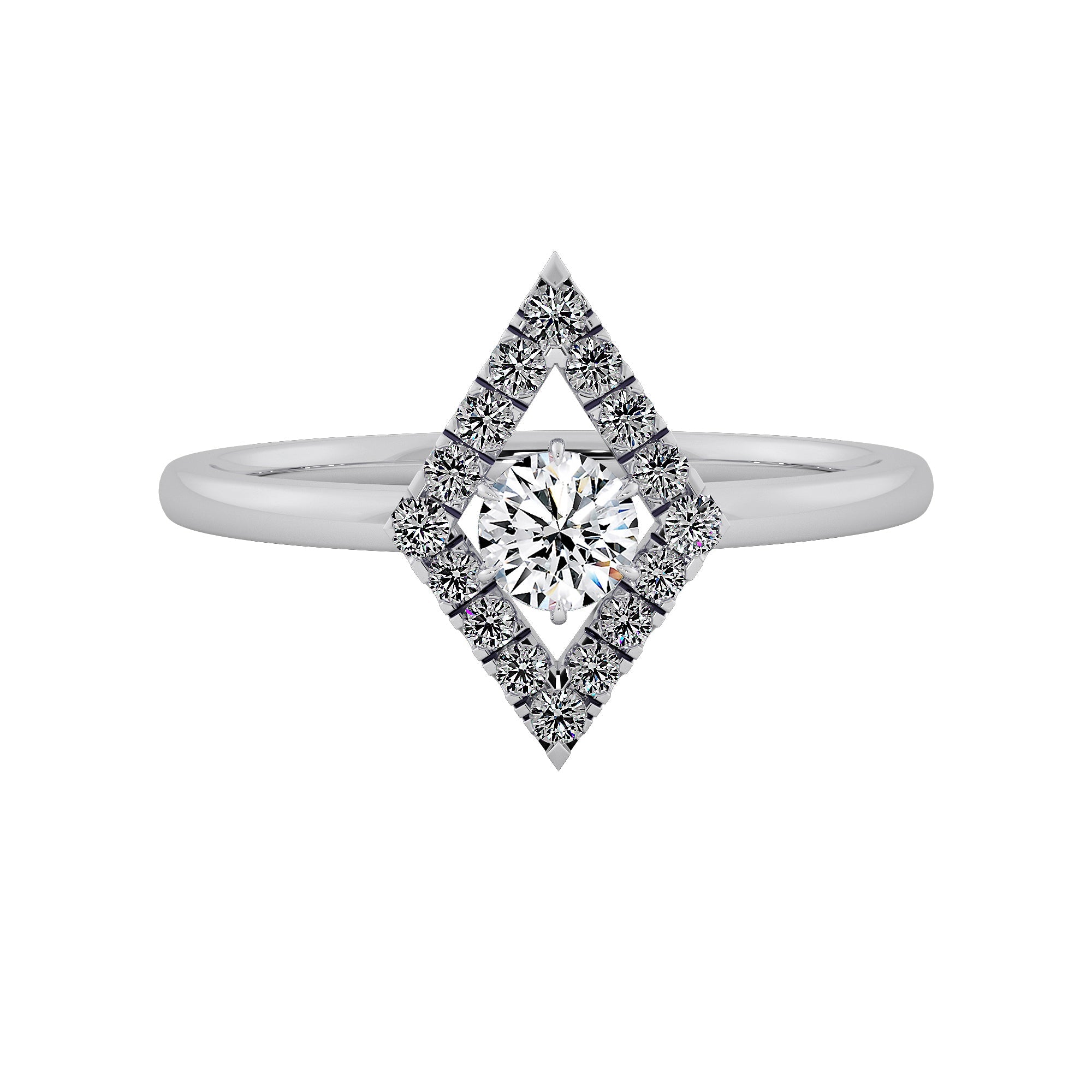 Lab Grown Diamond wide Halo Engagement Ring