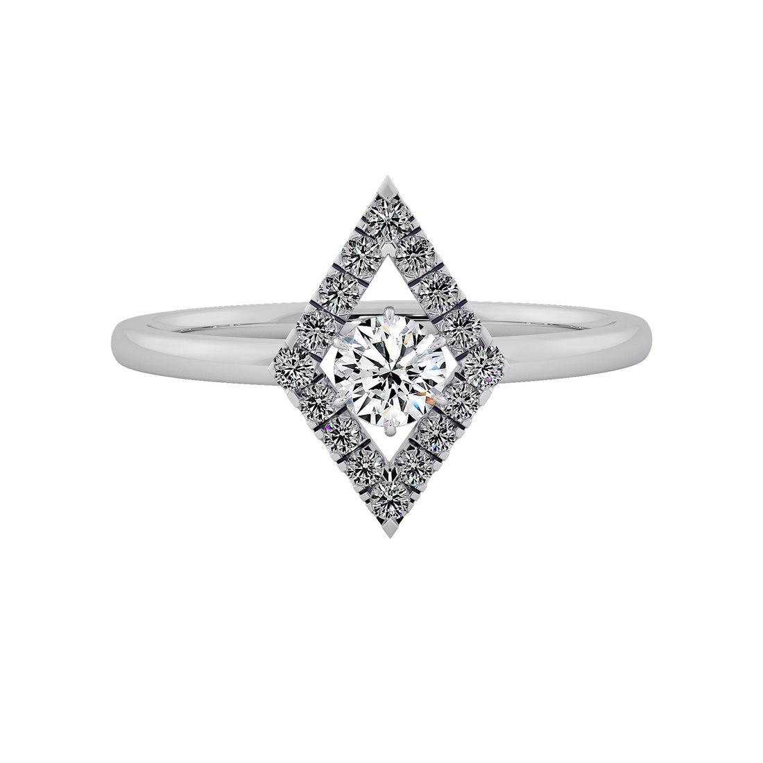 Lab Grown Diamond wide Halo Engagement Ring