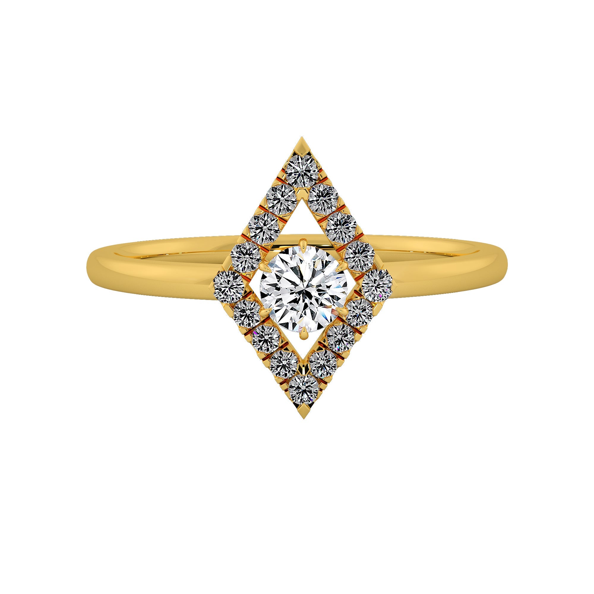 Lab Grown Diamond wide Halo Engagement Ring