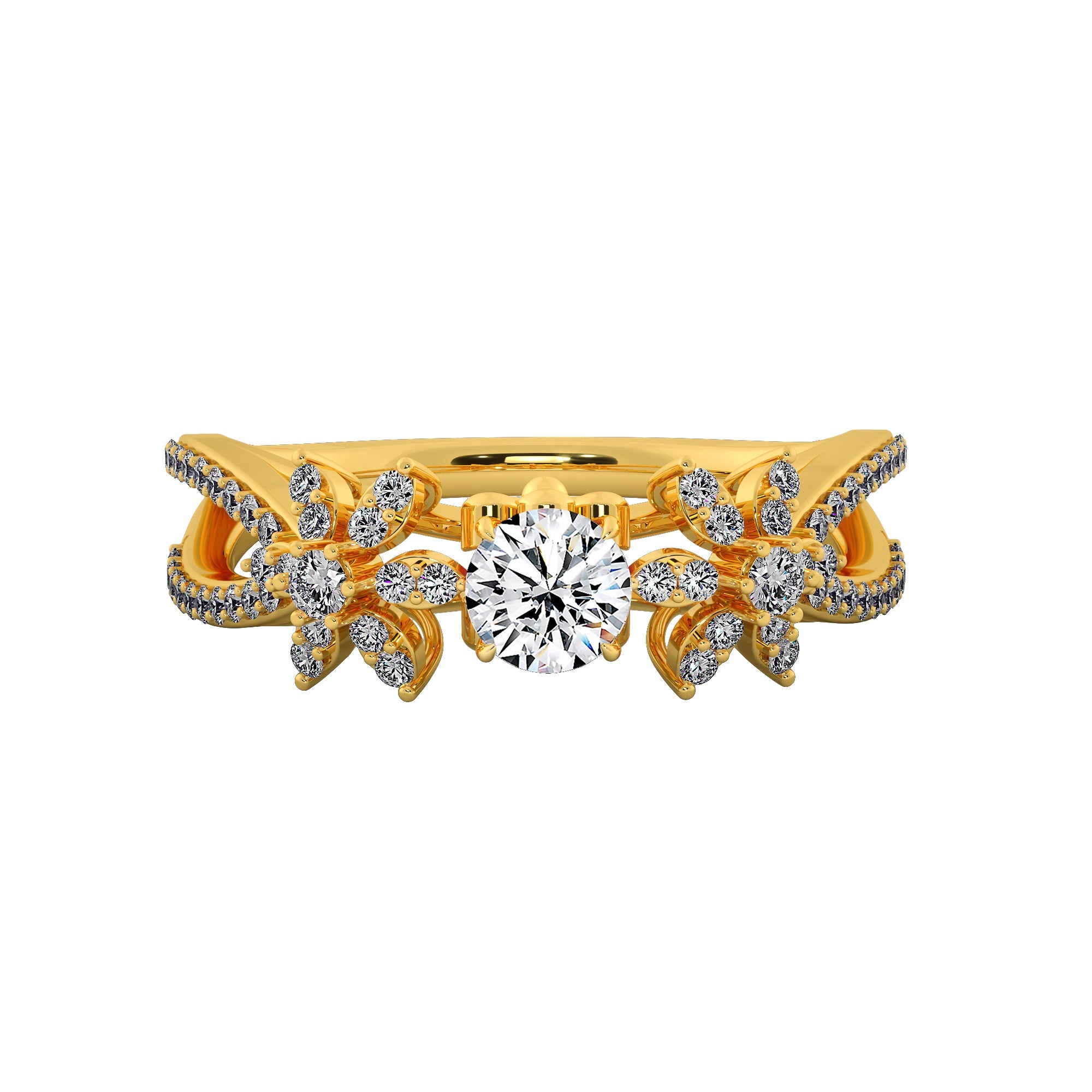 Radiant Blossom Halo Diamond Engagement Ring