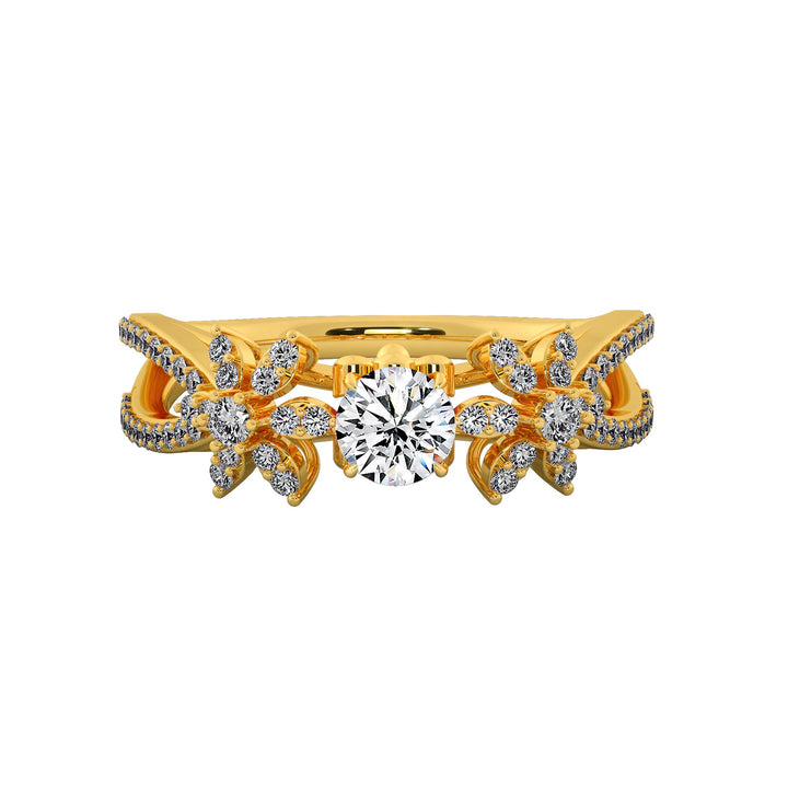 Radiant Blossom Halo Diamond Engagement Ring