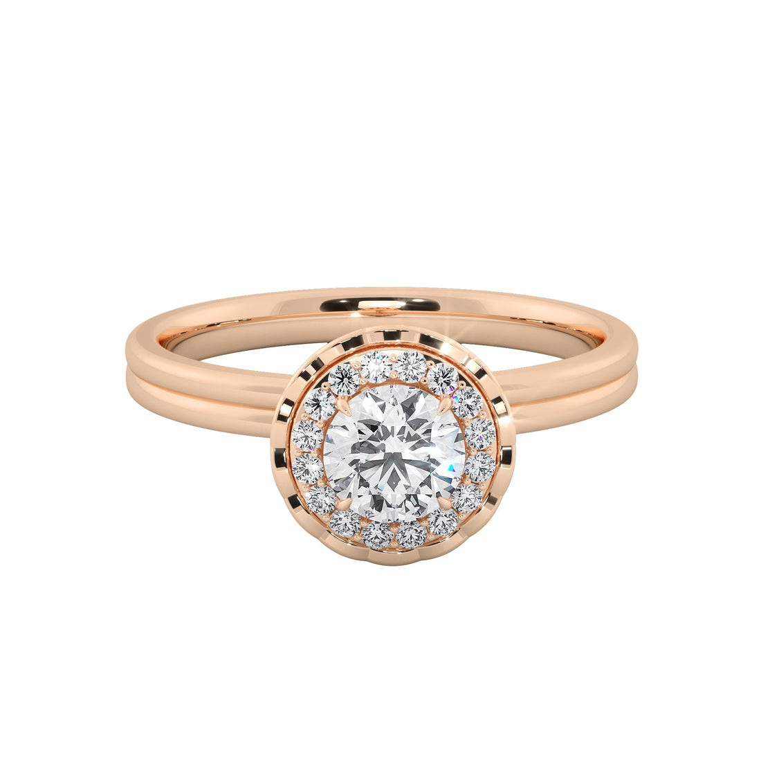 Lace Crown Round Cut Diamond Ring