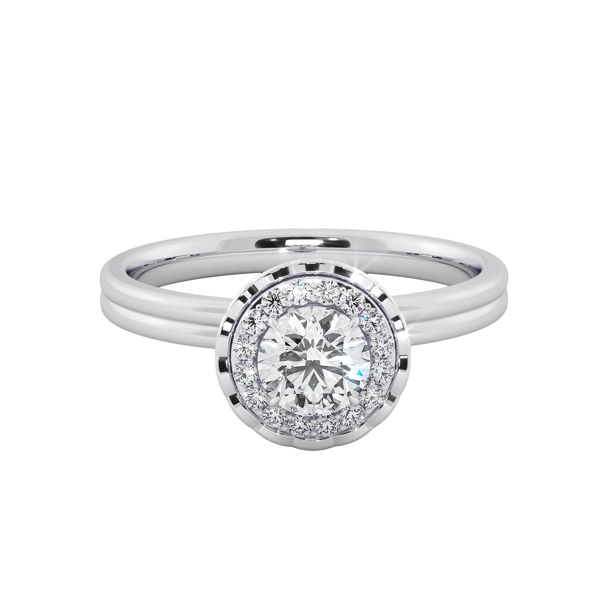 Lace Crown Round Cut Diamond Ring