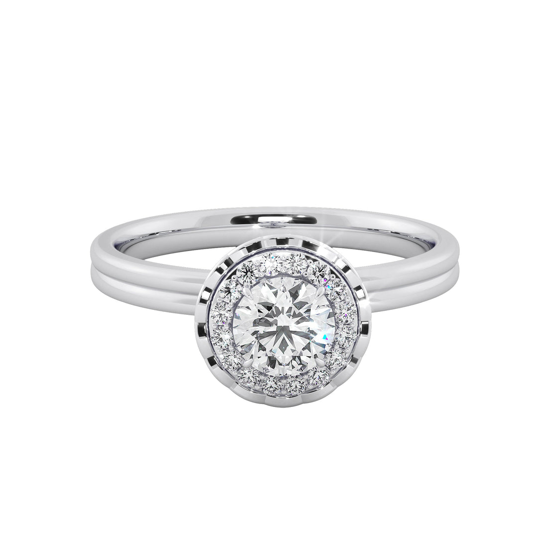 Lace Crown Round Cut Diamond Ring