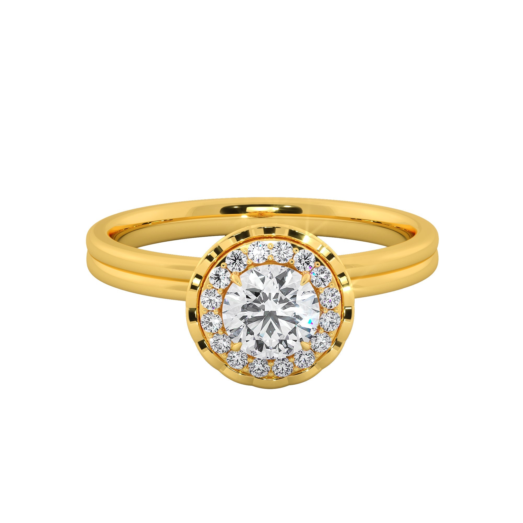 Lace Crown Round Cut Diamond Ring