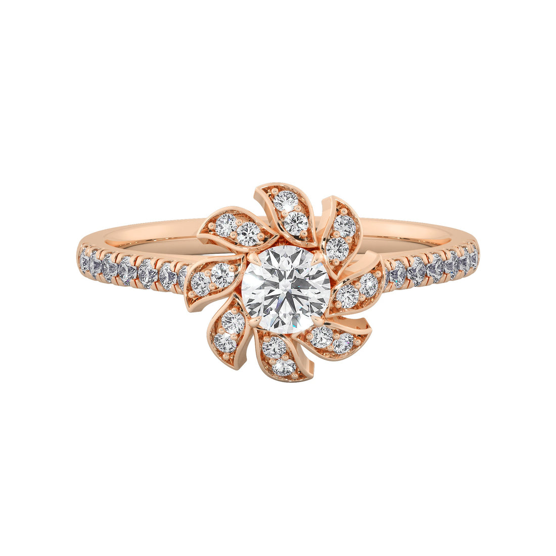 Floral Vine Diamond Engagement Ring