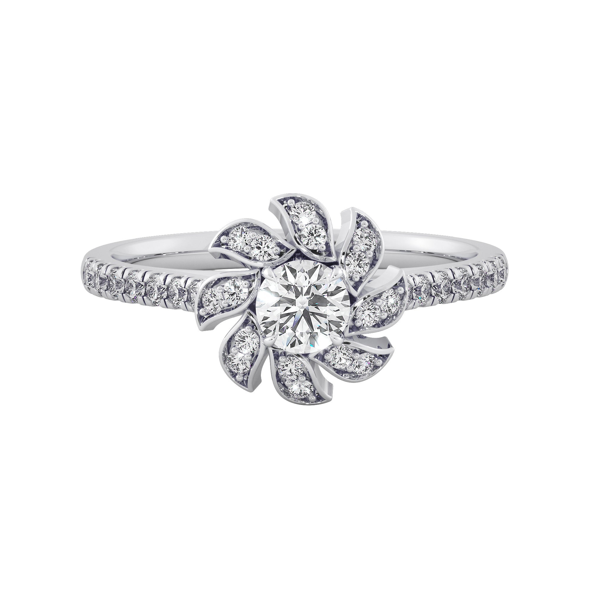 Floral Vine Diamond Engagement Ring