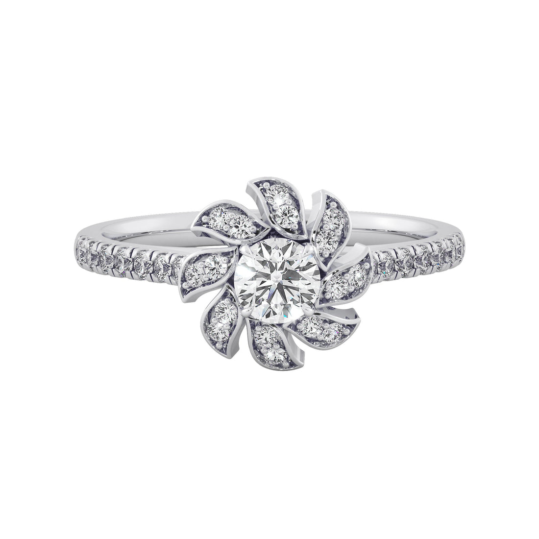 Floral Vine Diamond Engagement Ring