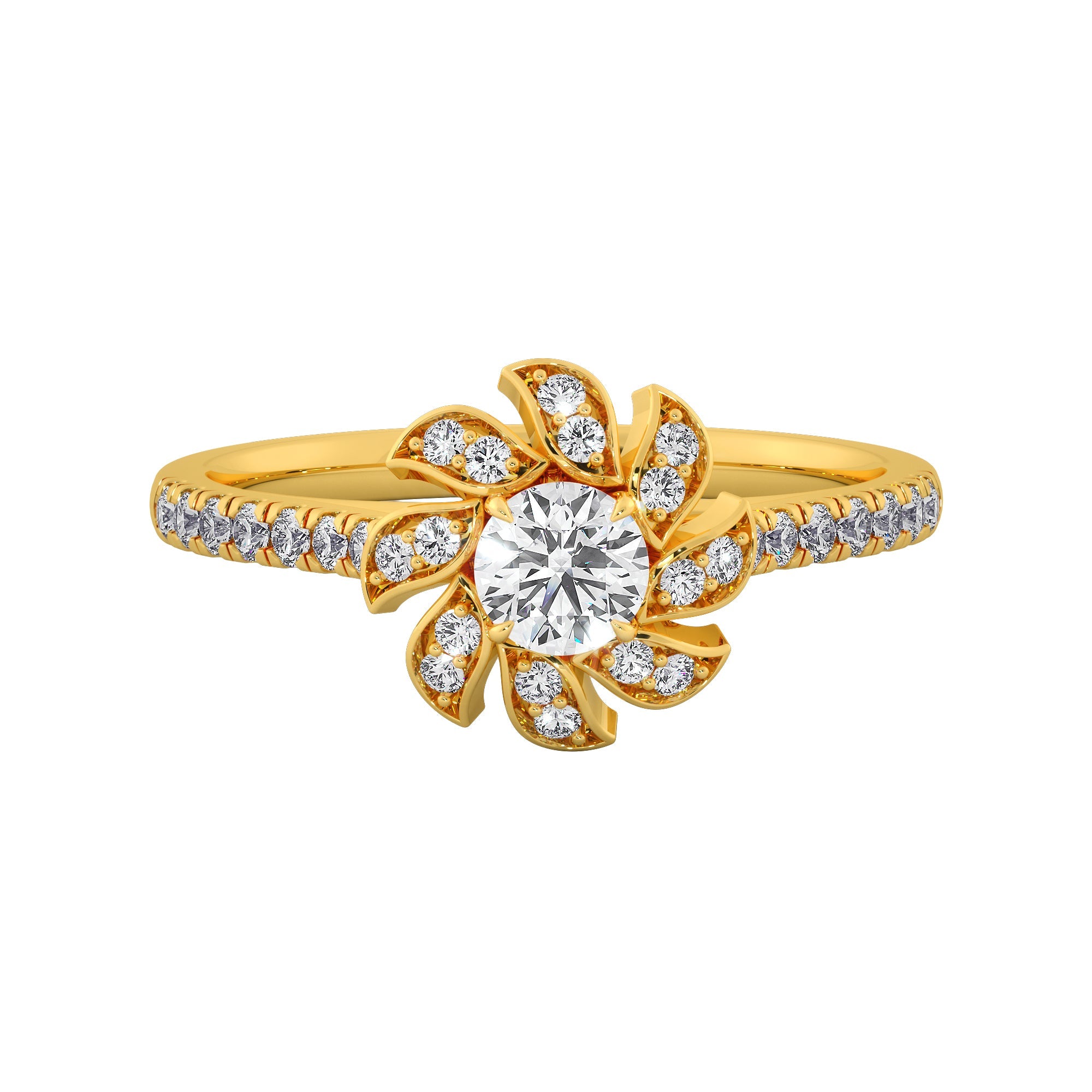 Floral Vine Diamond Engagement Ring