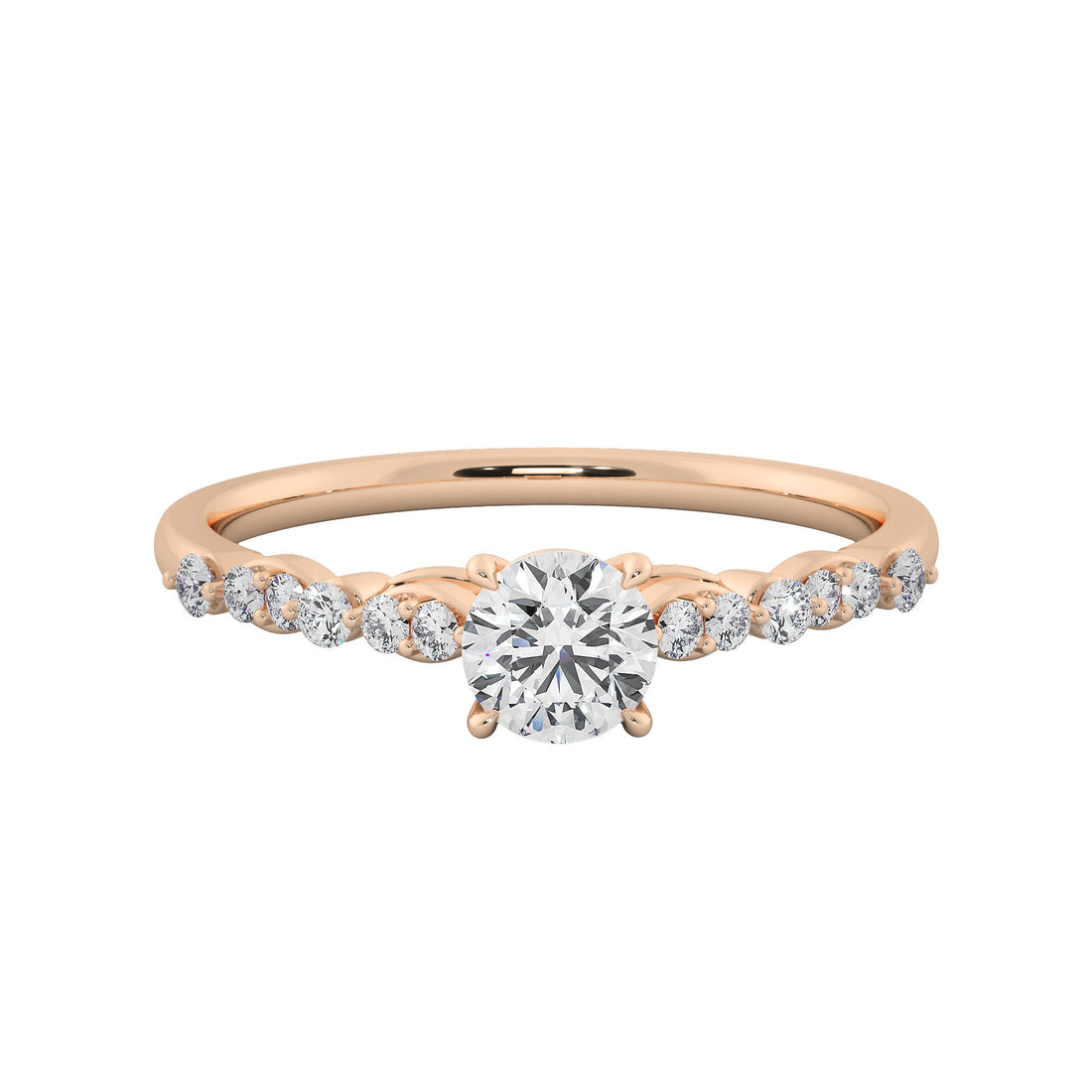 Round Brilliant Cut Lab Grown Diamond Engagement Halo Ring