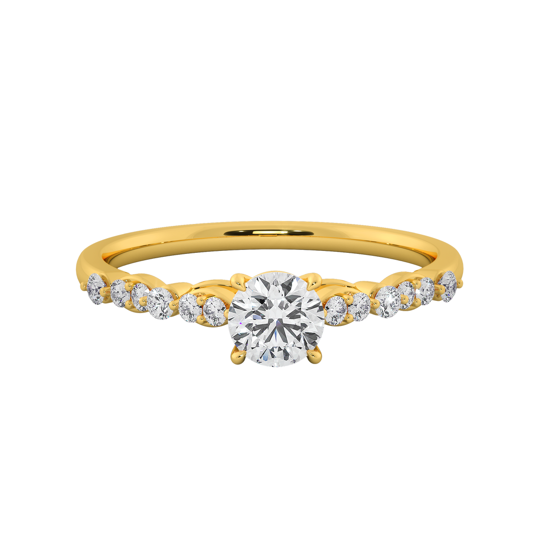 Round Brilliant Cut Lab Grown Diamond Engagement Halo Ring