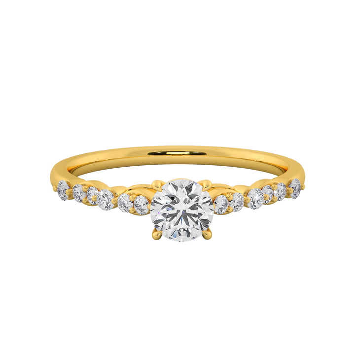 Round Brilliant Cut Lab Grown Diamond Engagement Halo Ring