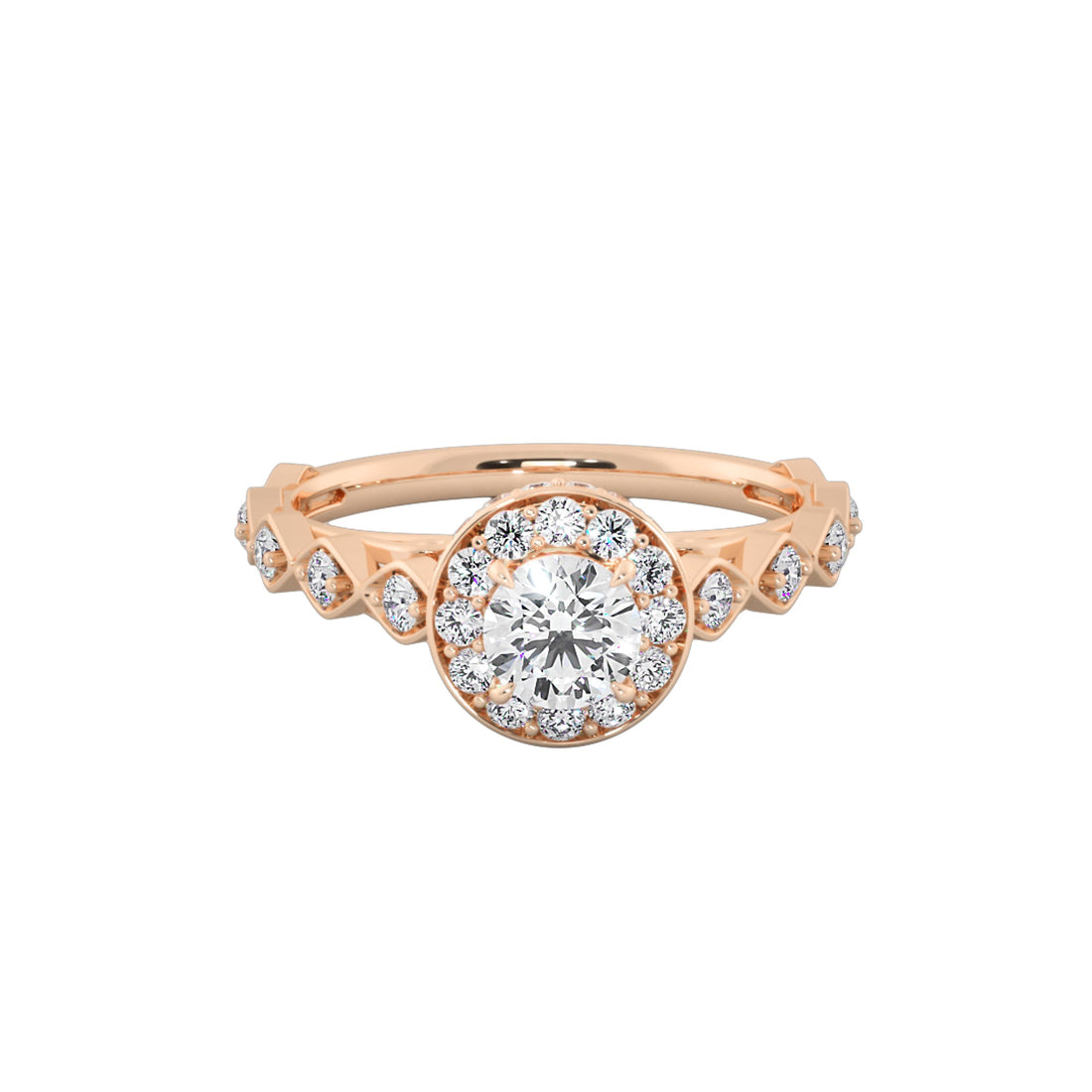 Celestial Crown Halo Engagement Ring