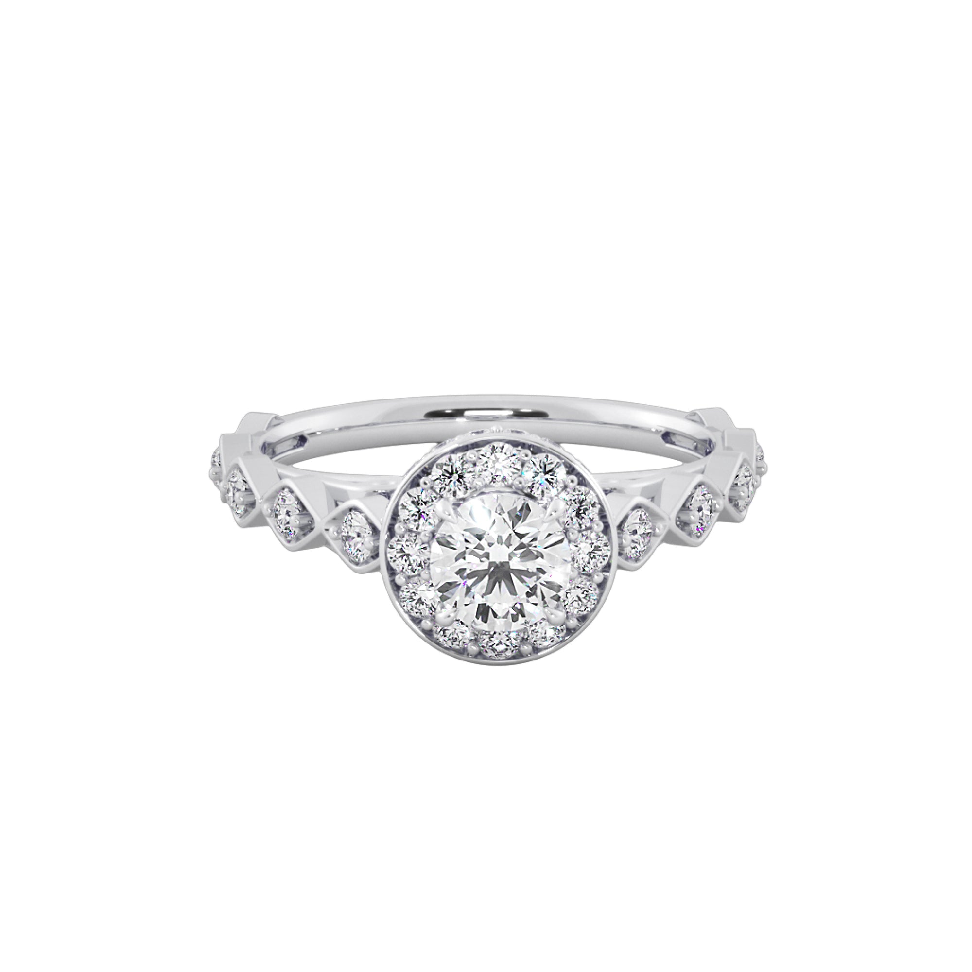 Celestial Crown Halo Engagement Ring