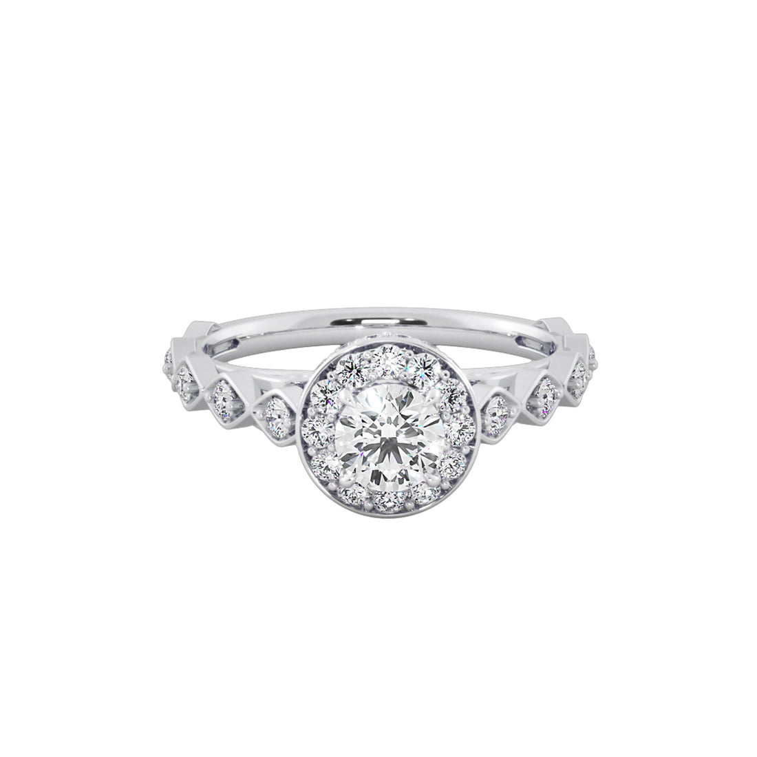 Celestial Crown Halo Engagement Ring