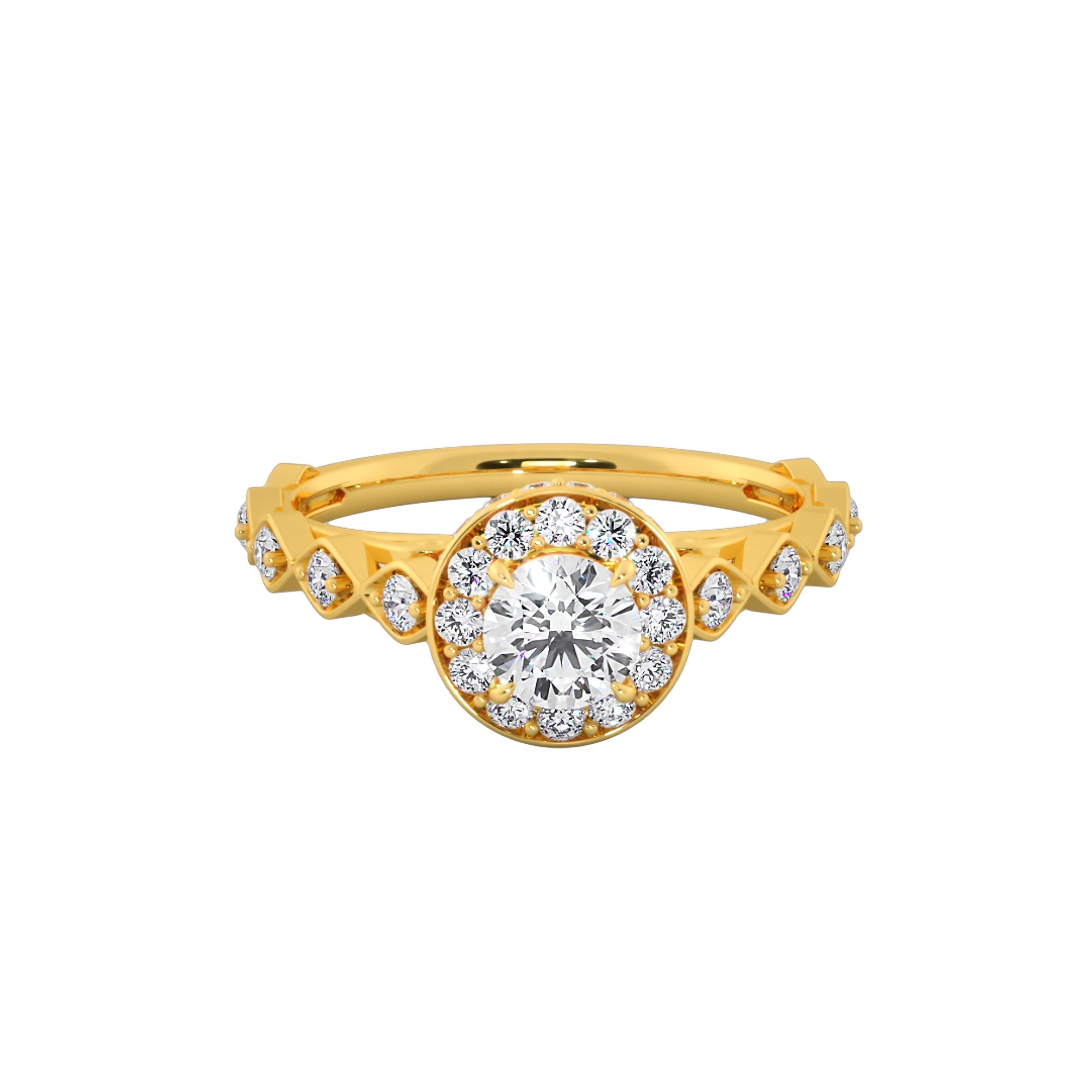 Celestial Crown Halo Engagement Ring