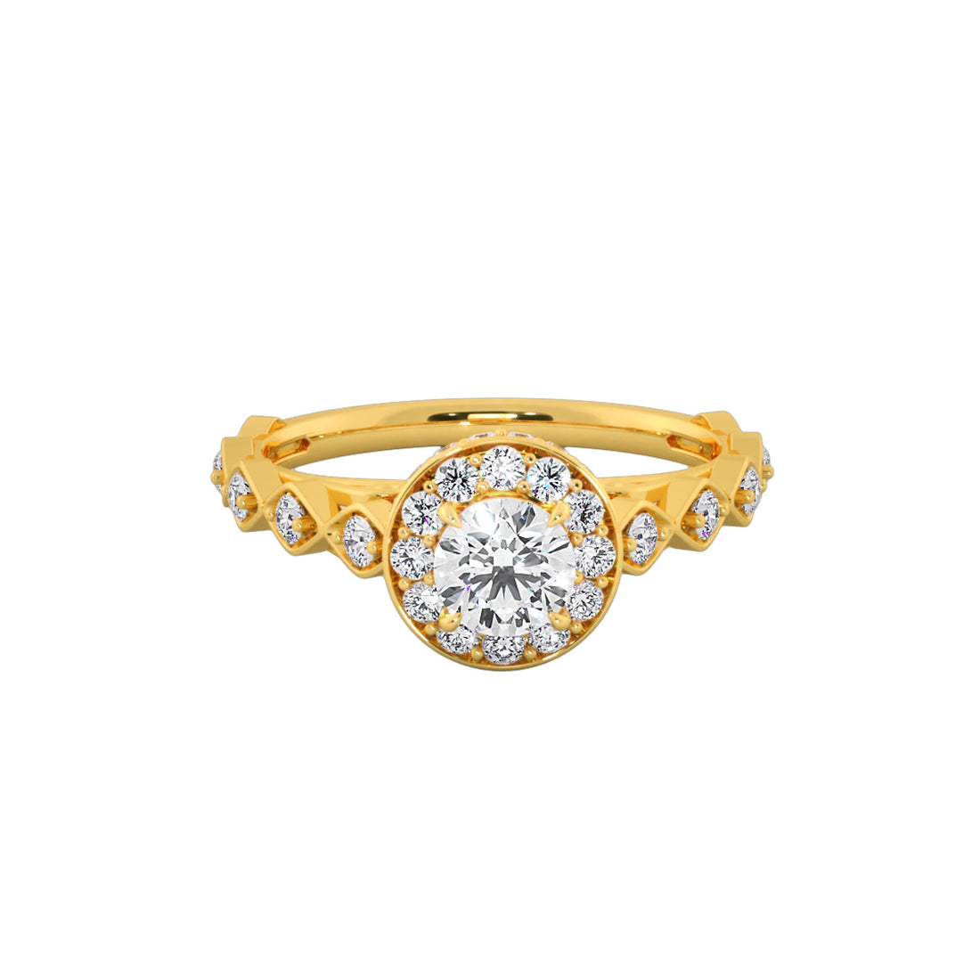 Celestial Crown Halo Engagement Ring