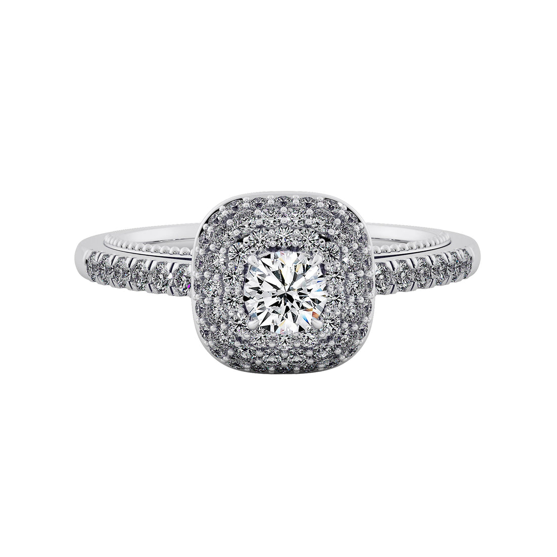 Royal Lace Double Halo Diamond Ring