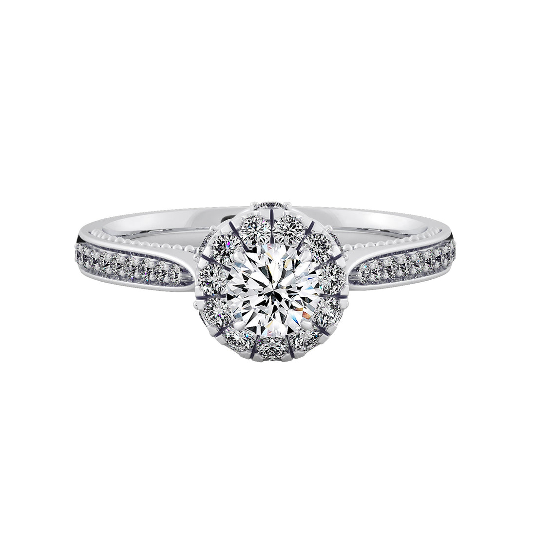 Solenne Lab Grown Diamond Ring – Luxe Bloom Halo Engagement Ring