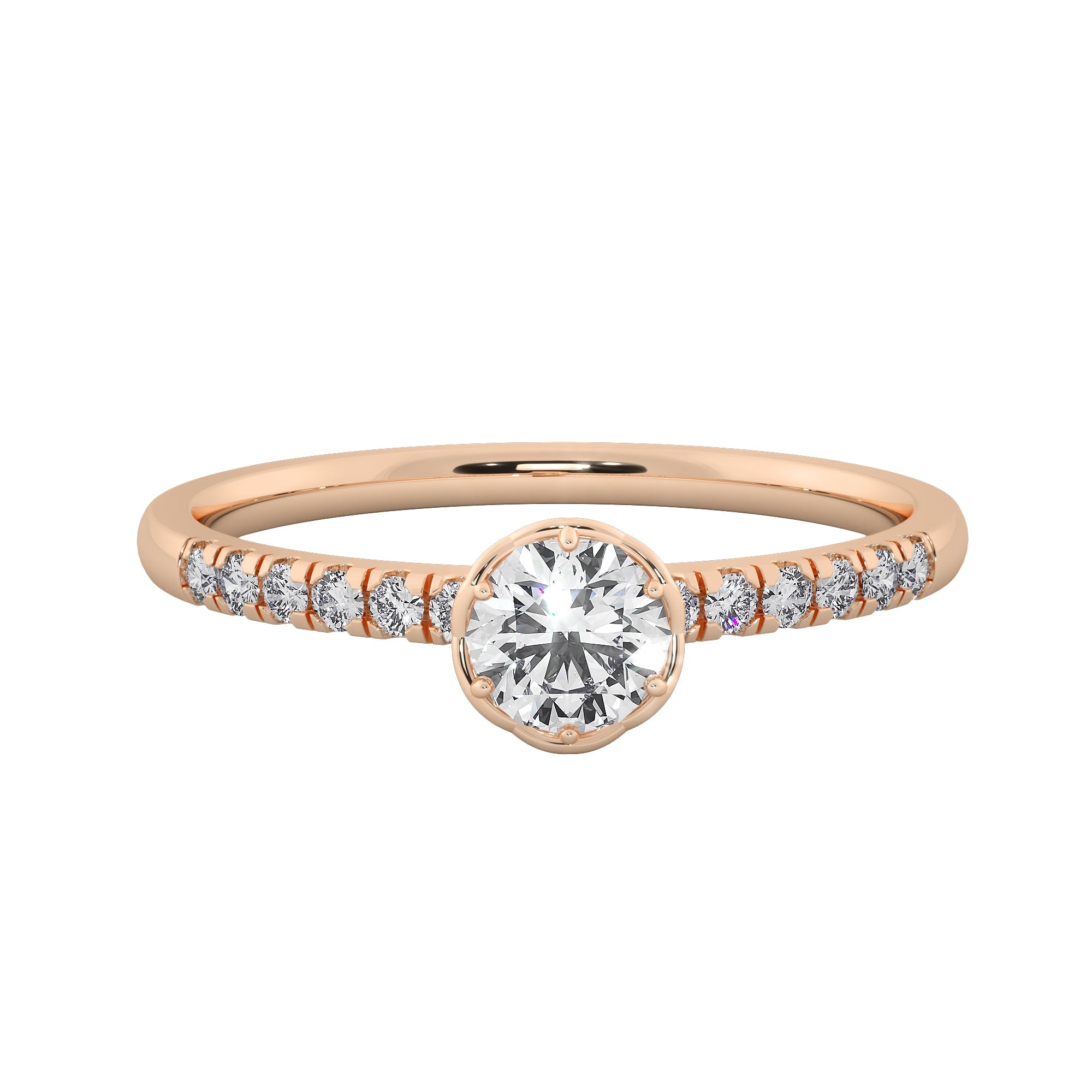 Roséa Lab Grown Diamond Ring – Sculpted Bloom Engagement Ring