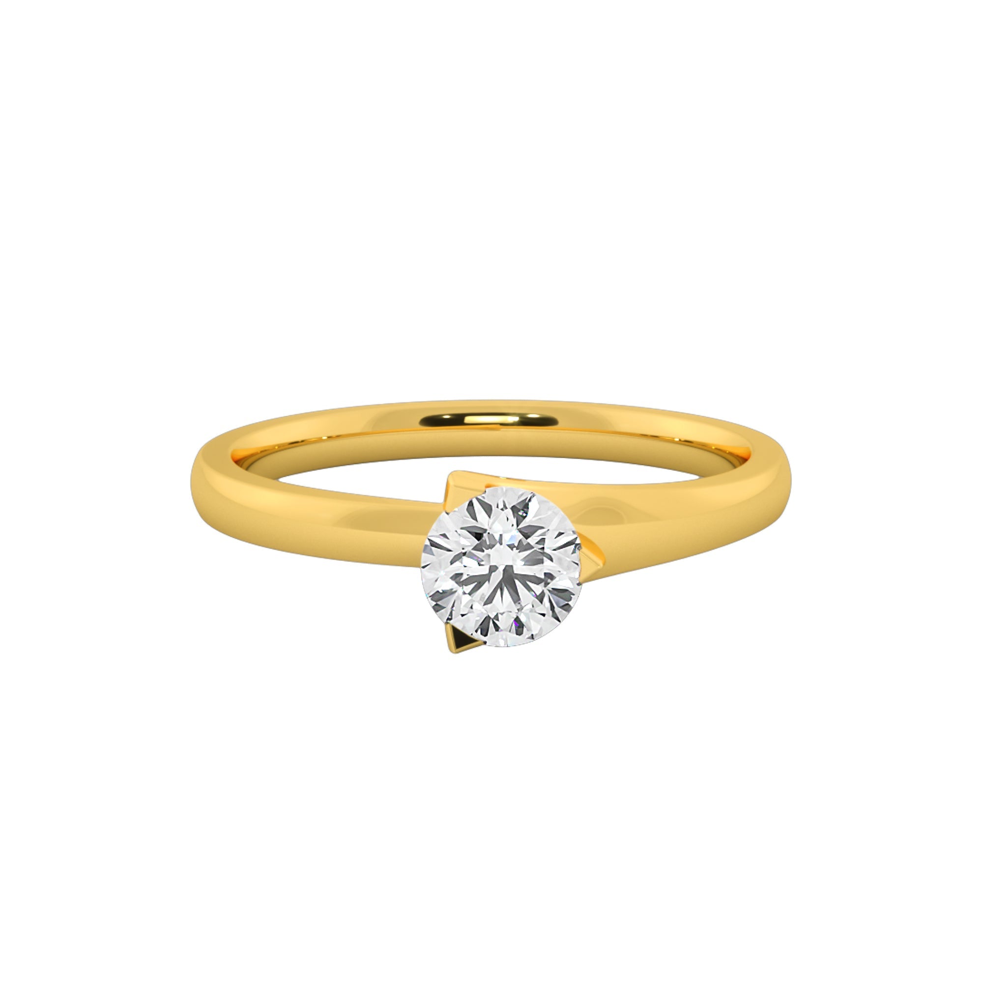 Elegant 3-Claw Round Lab Grown Diamond Solitaire Ring