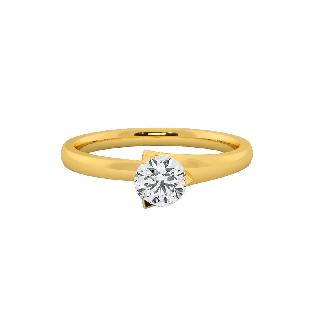 Elegant 3-Claw Round Lab Grown Diamond Solitaire Ring