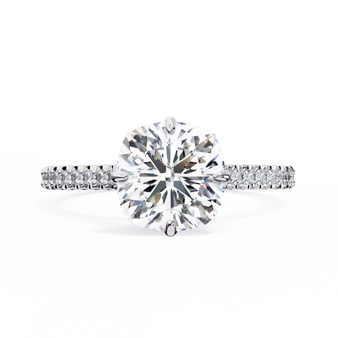 Sculpted Jewel Solitaire Diamond Ring 10