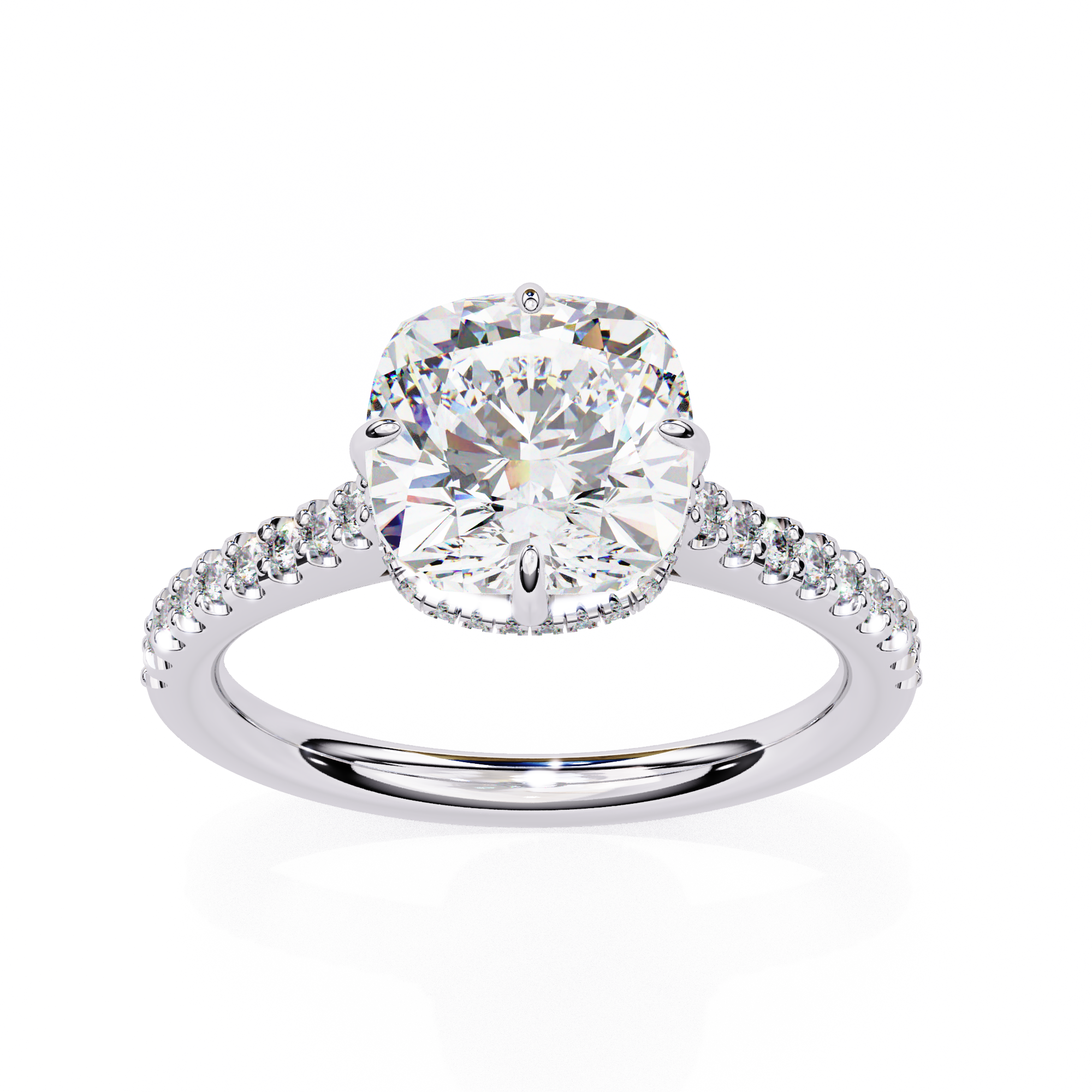 Sculpted Jewel Solitaire Diamond Ring 11