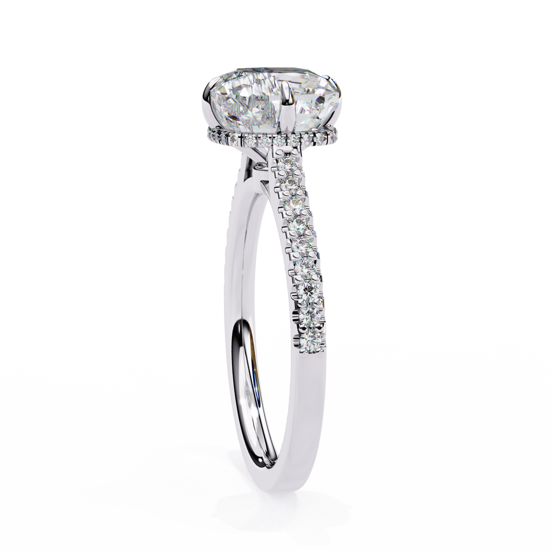 Sculpted Jewel Solitaire Diamond Ring 12