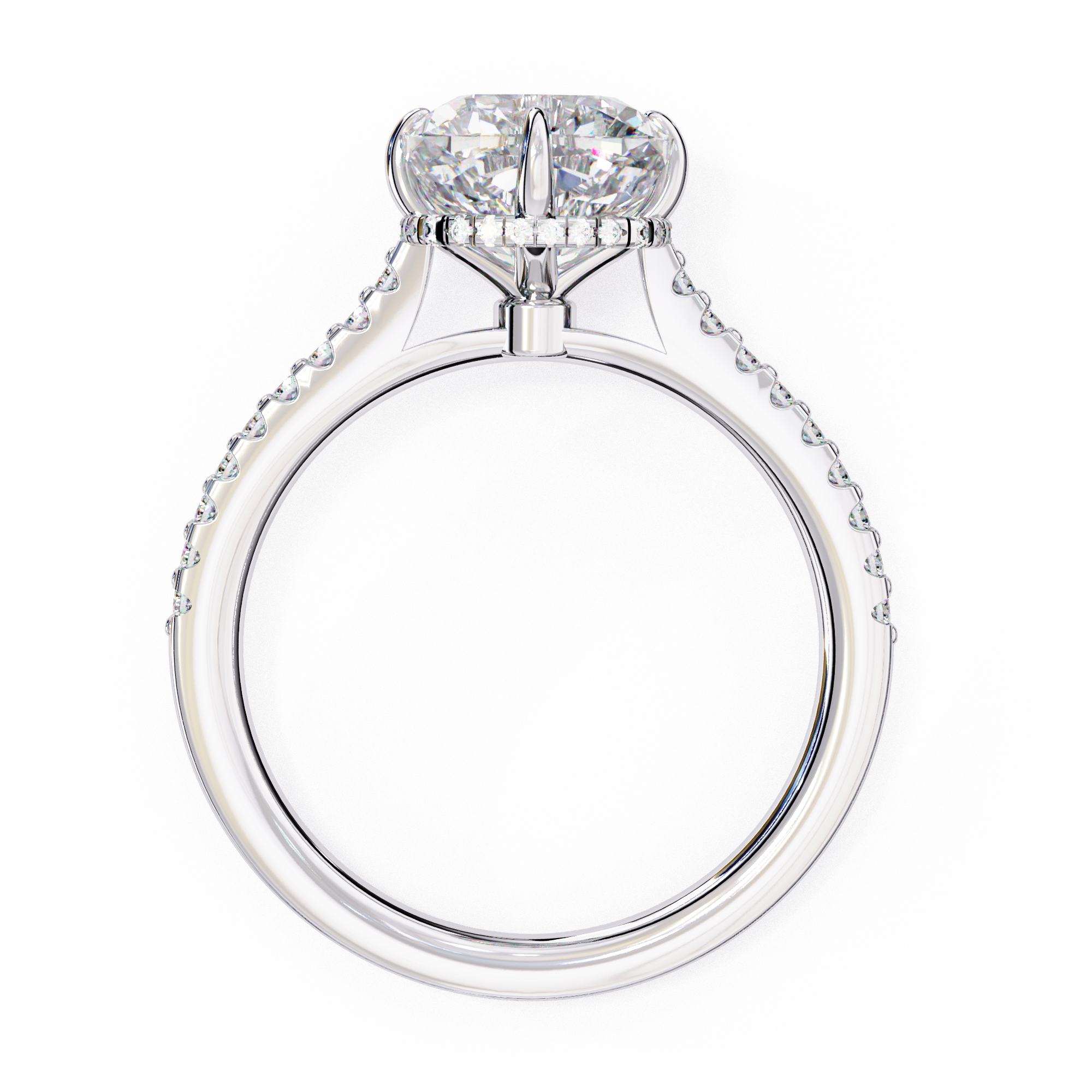 Sculpted Jewel Solitaire Diamond Ring 13