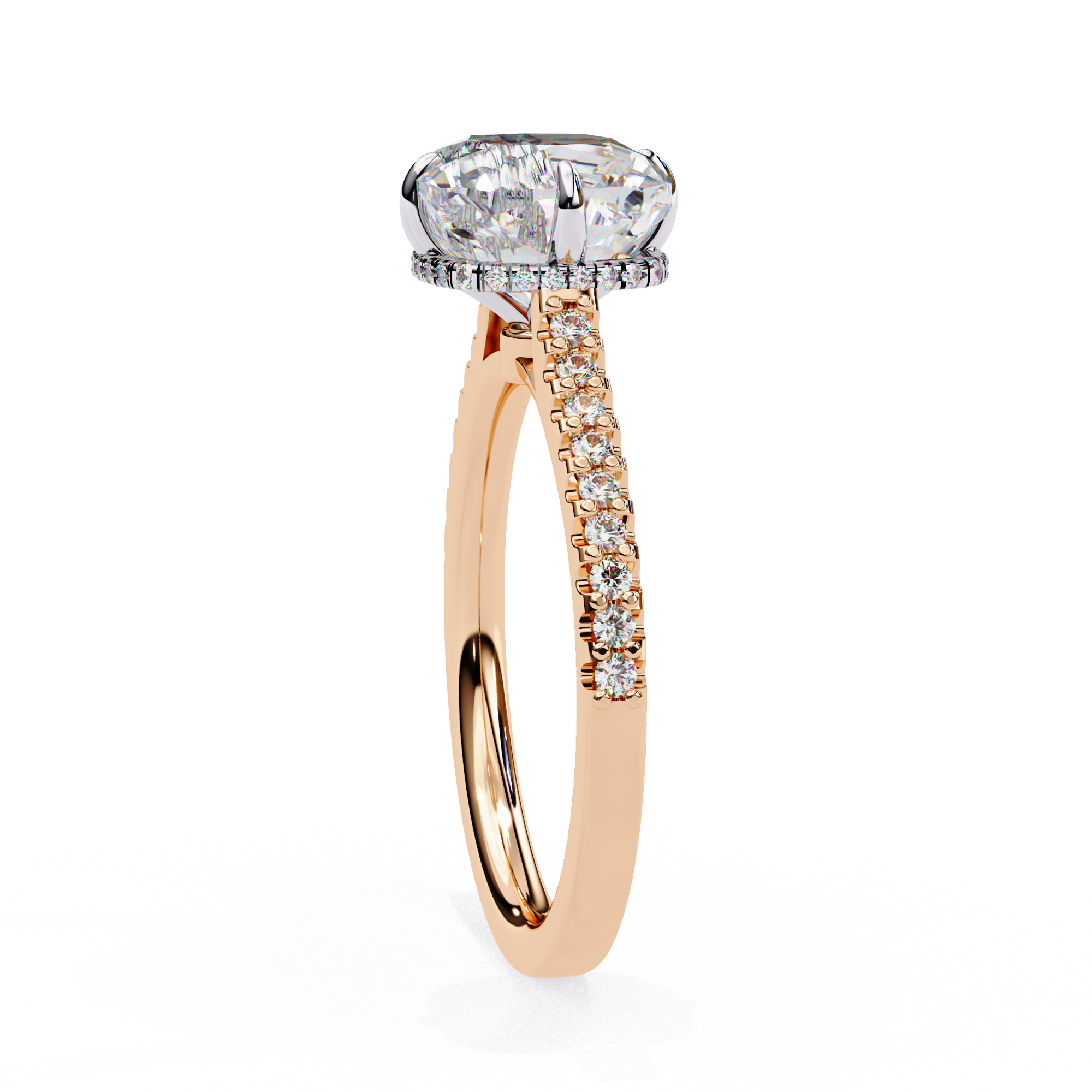 Sculpted Jewel Solitaire Diamond Ring 4