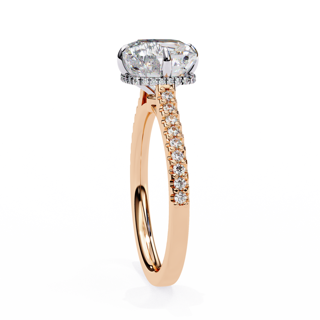Sculpted Jewel Solitaire Diamond Ring 4