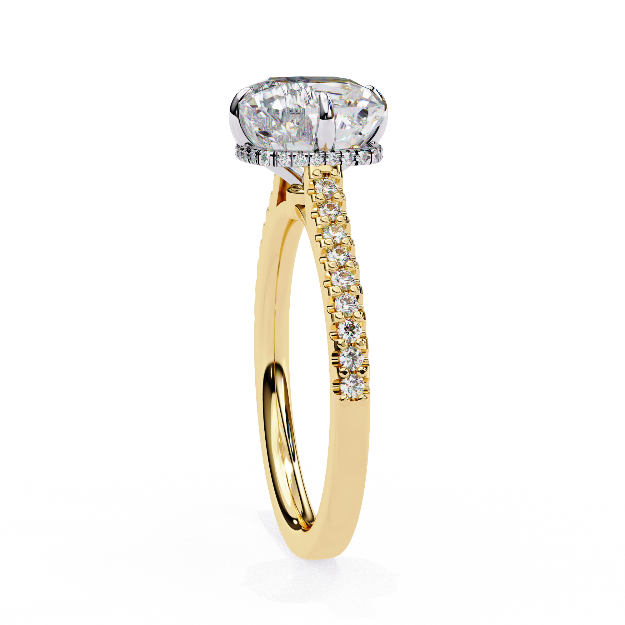 Sculpted Jewel Solitaire Diamond Ring 8