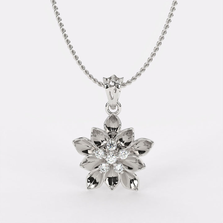 Secret Bloom Diamond Pendant In 925 Silver