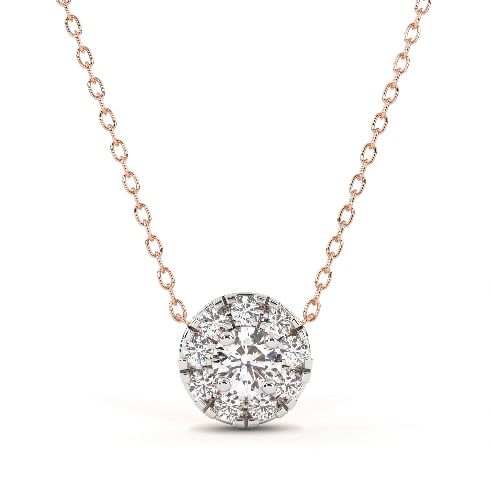 Serene Halo Diamond Pendant