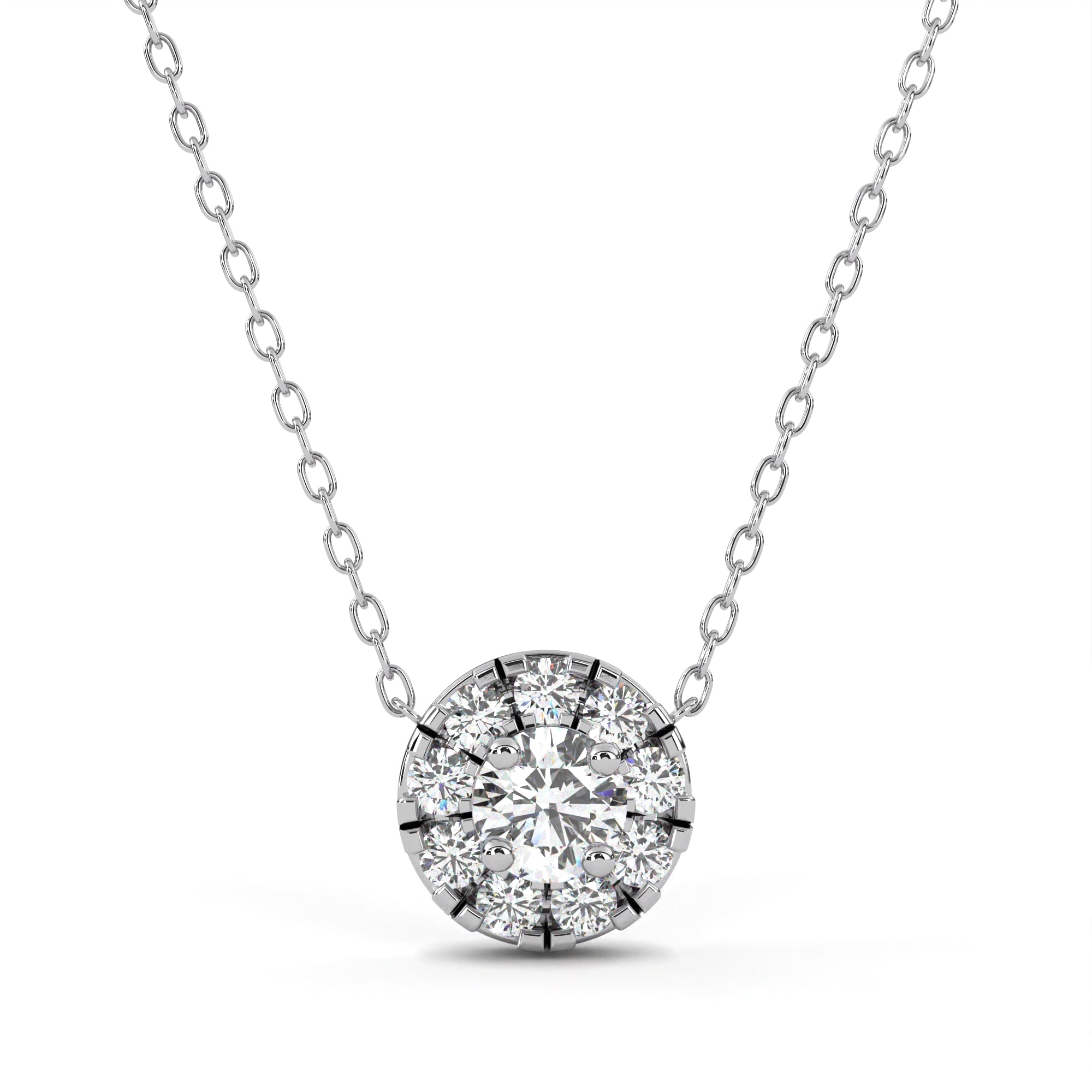 Serene Halo Diamond Pendant