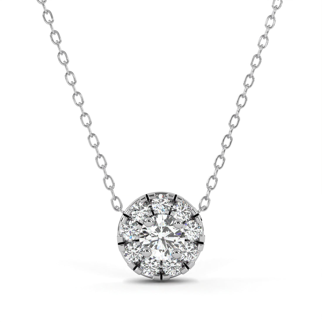 Serene Halo Diamond Pendant