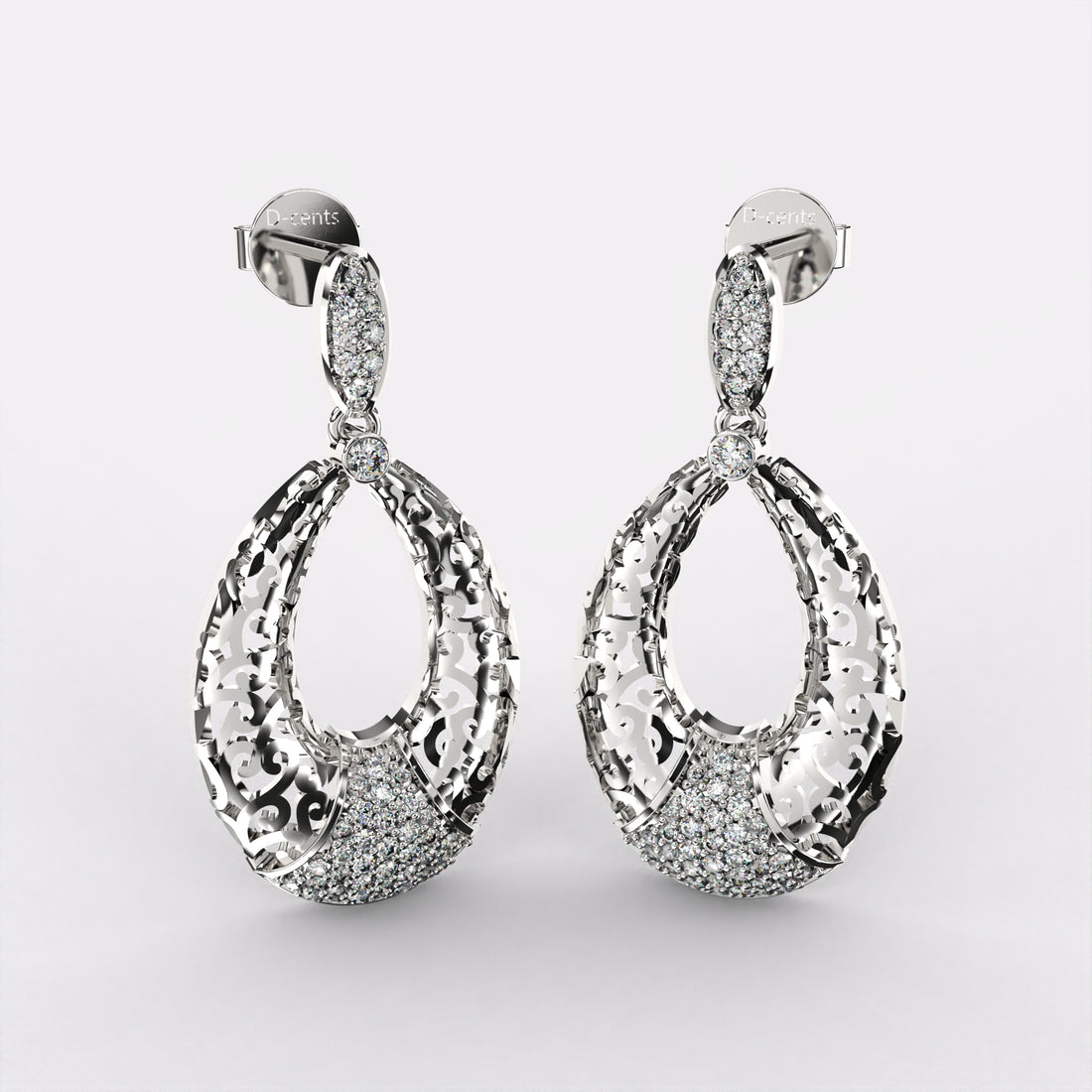 Shimmering Flowerburst Diamond Stud Earrings in 925 Silver