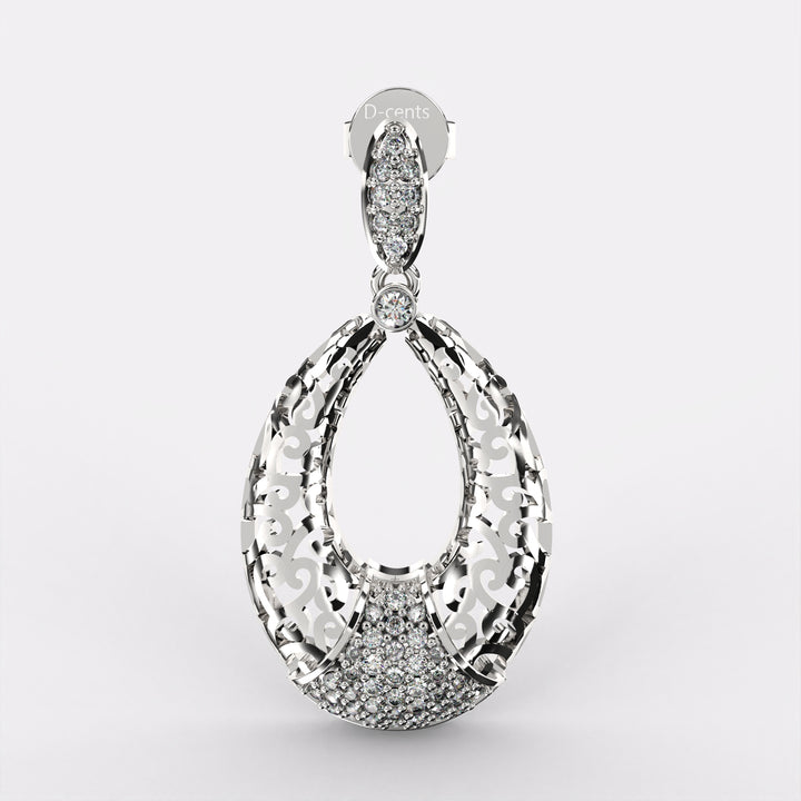 Shimmering Flowerburst Diamond Stud Earrings in 925 Silver