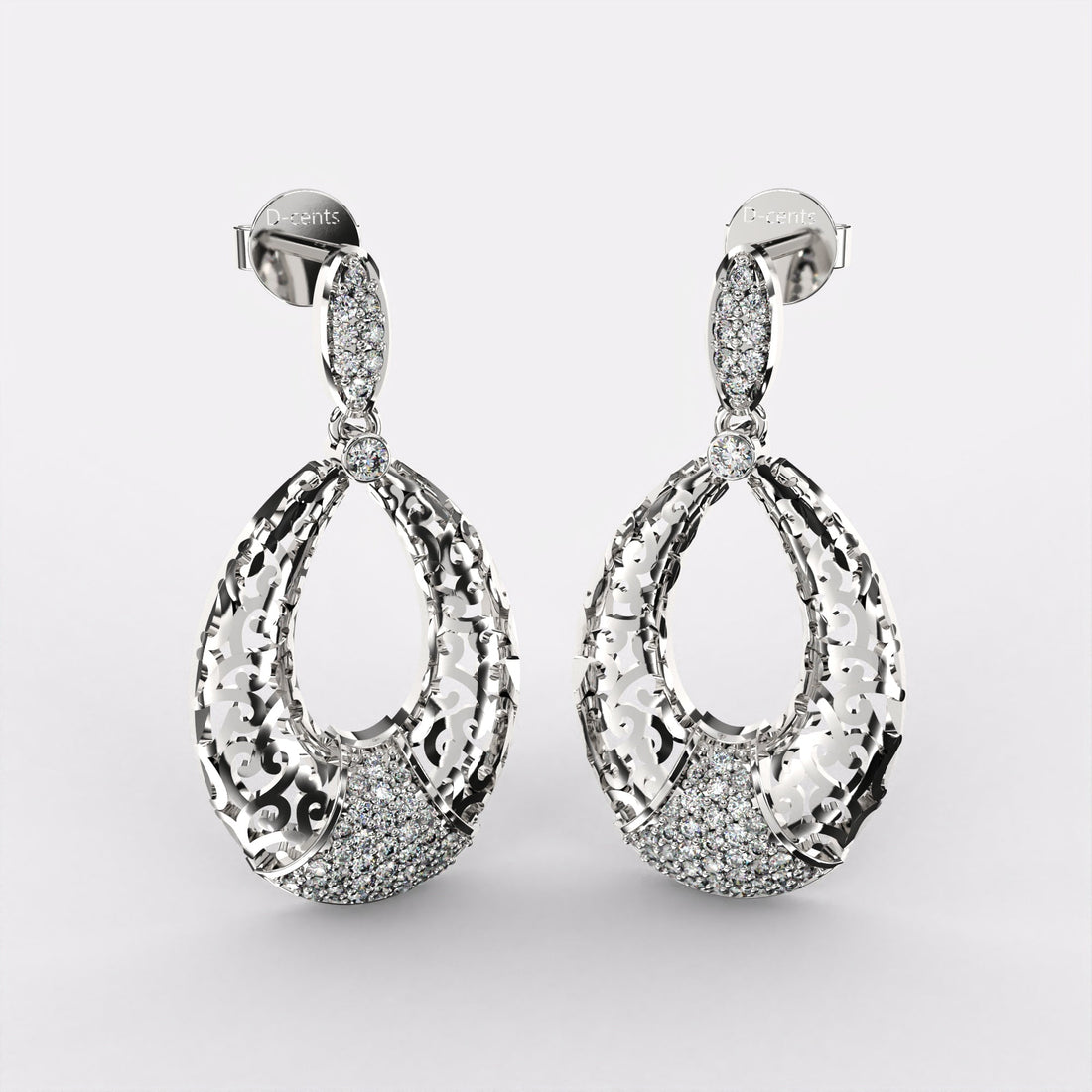 Shimmering Flowerburst Diamond Stud Earrings in 925 Silver
