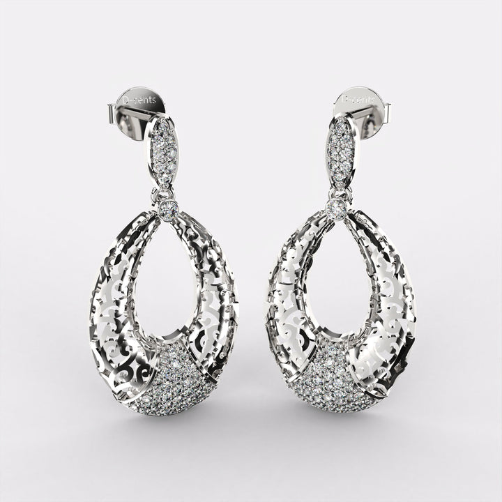 Shimmering Flowerburst Diamond Stud Earrings in 925 Silver