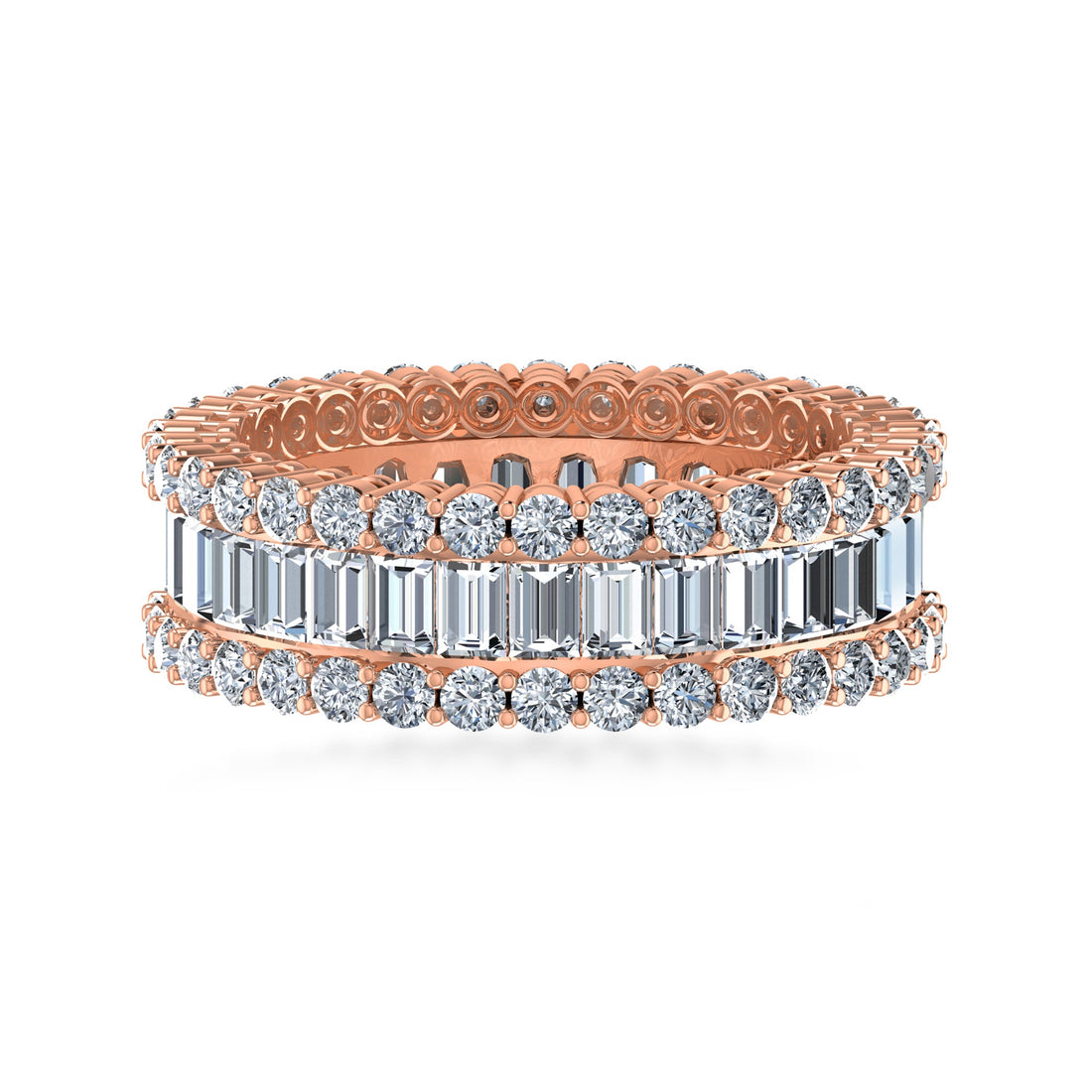 Shimmering Sparkle Baguette Diamond Band Ring 3