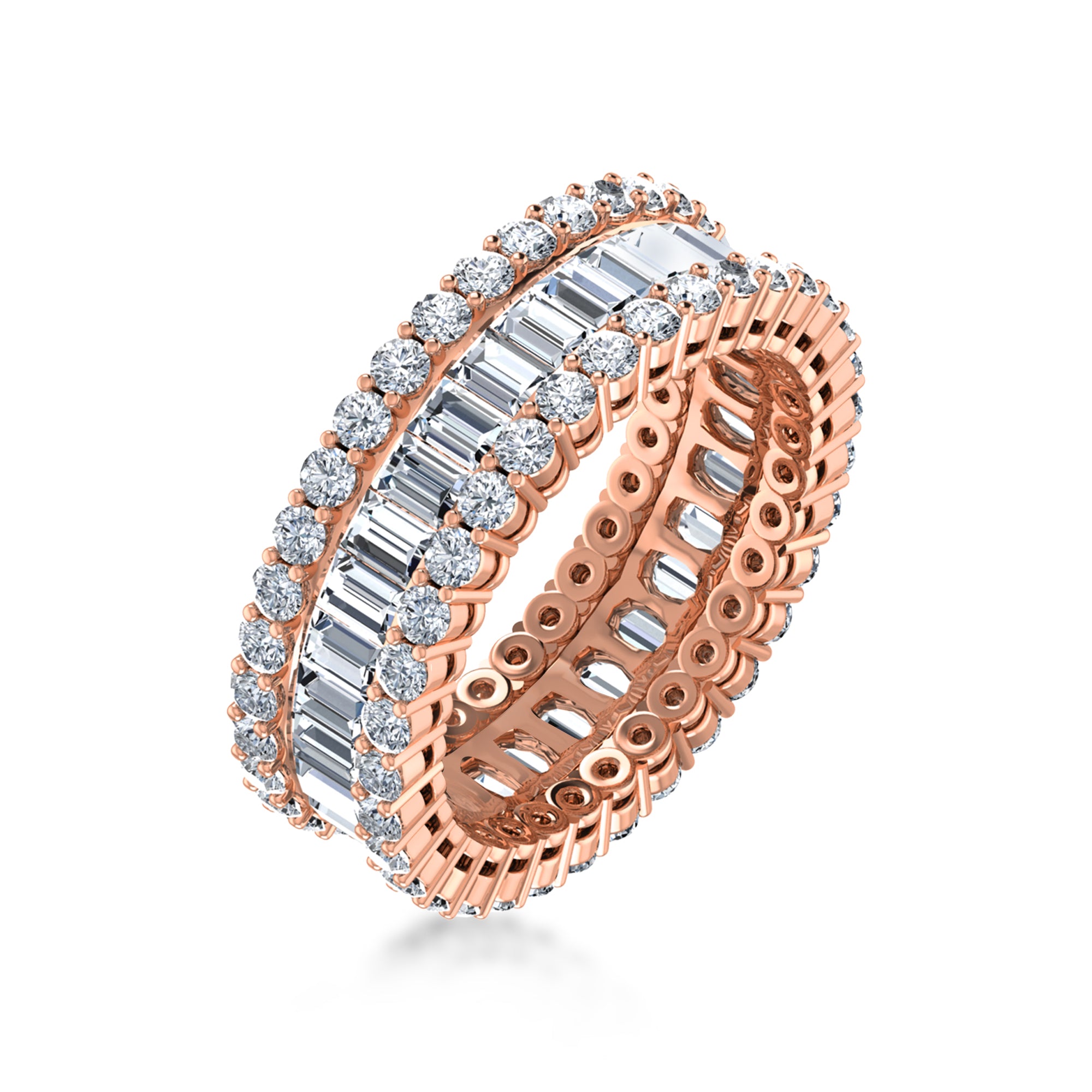 Shimmering Sparkle Baguette Diamond Band Ring 4