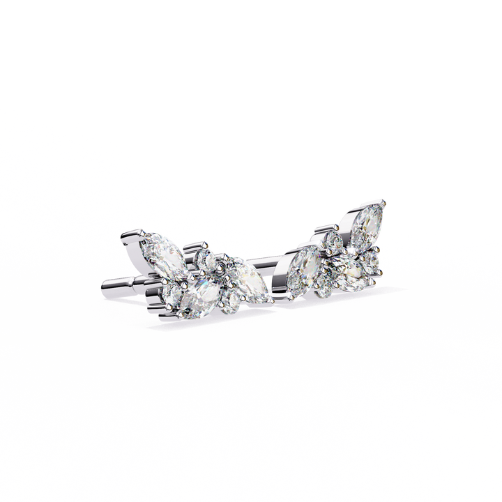 Shimmery Shower Diamond Earrings in 925 Silver